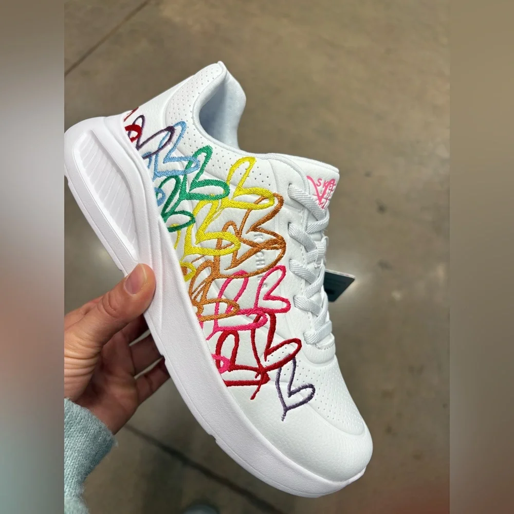 Skechers Street Uno Shinin' Hearts Women's Sneaker - White/Multicolor - Picture 5 of 5